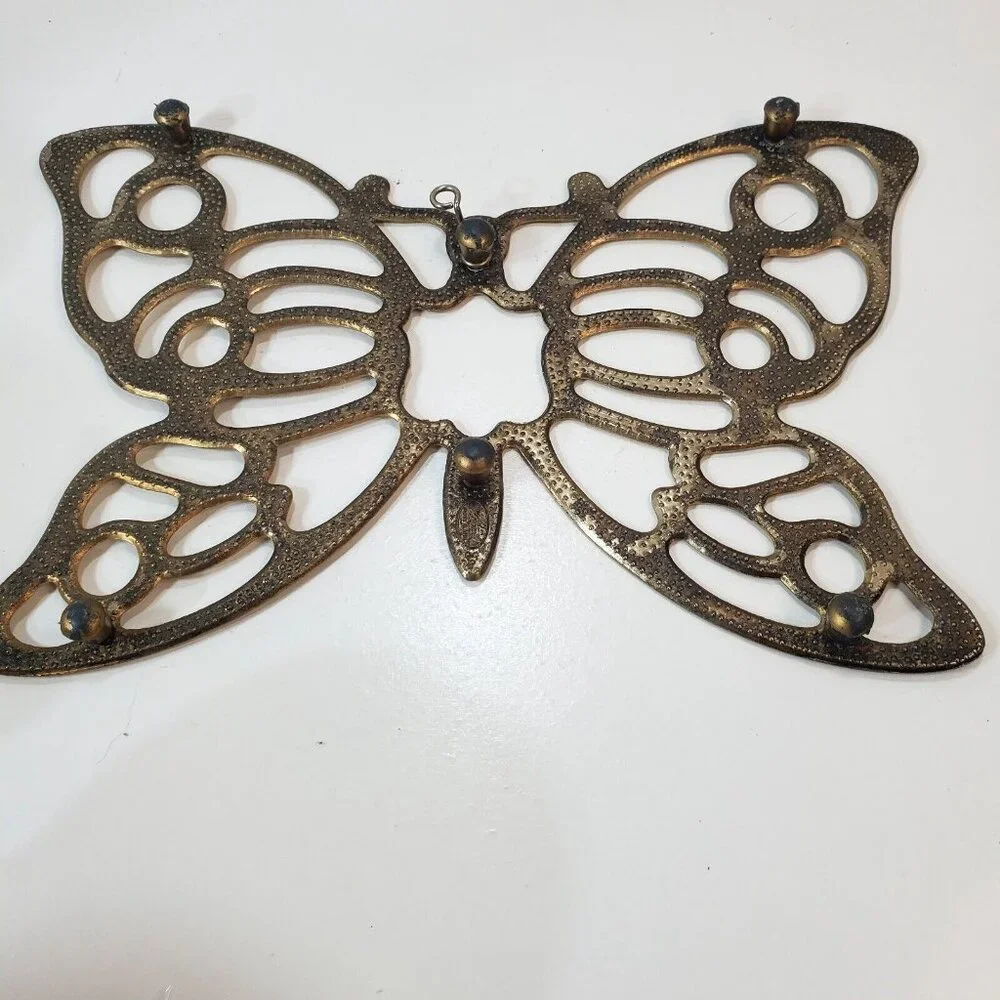 Vintage Leonard Silver Plate Butterfly Shaped Trivet Hanging Decorative Kitchen